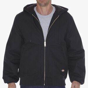 Dickies Men’s Big &Tall Size XL TL Black Coat Rigid Duck Hooded Heavyweight Work